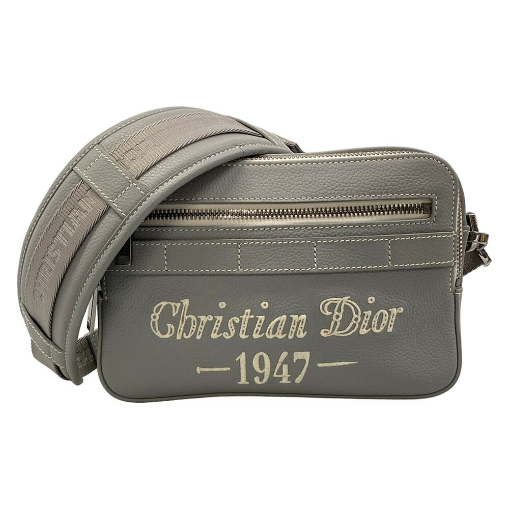 Christian Dior Safari Shoulder Bag Light gray White